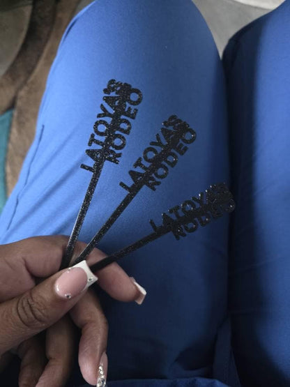 Customer photo: personalized drink stir sticks from a 5-star Etsy review (5)