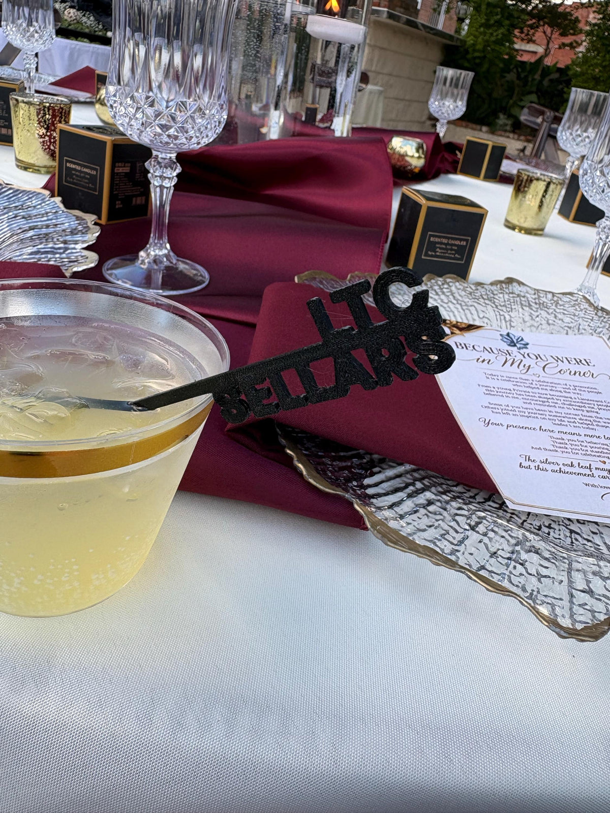 Customer photo: personalized drink stir sticks from a 5-star Etsy review (1)